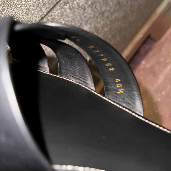 Saint Laurent Tribute Leather Mules Slides Sandals EU 40.5 - Picture 7 of 12